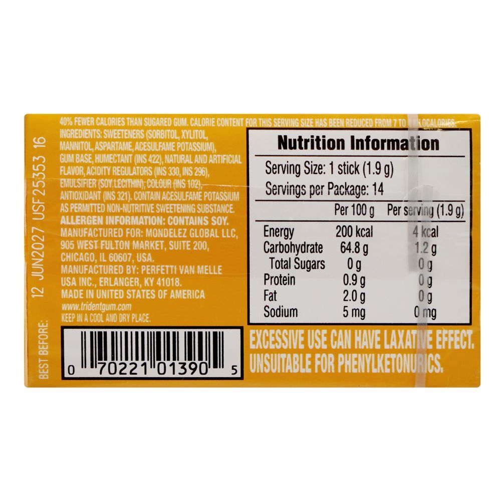 Trident Pineapple Sugar Free Gum Twist, 14-Pack