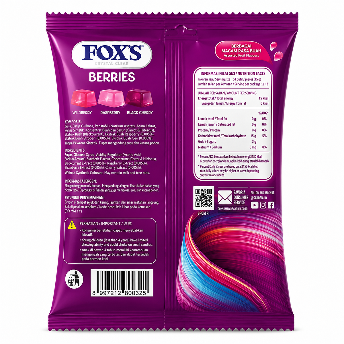 FOX’S Crystal Clear Berries Candy – 90g
