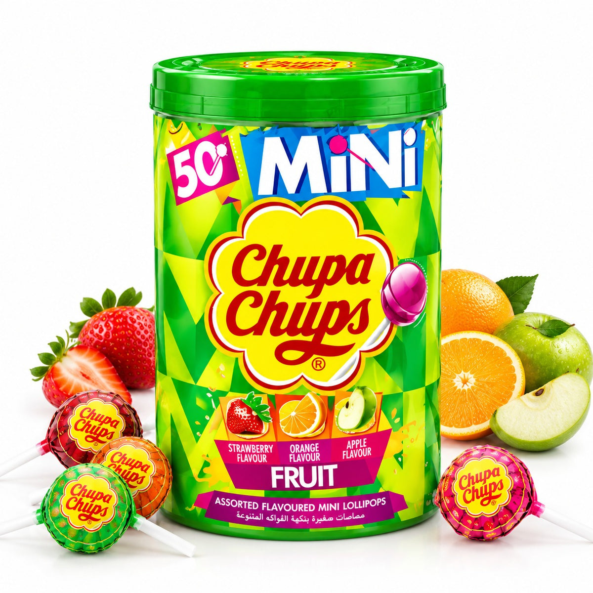 Chupa Chups Mini Lollipops 50pcs – Fresh Cola & Assorted Fruit Flavours