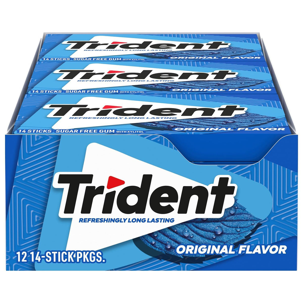 Trident Sugar Free Chewing Gum – 12 Packs × 14 Sticks (168 Sticks) | Multiple Flavors