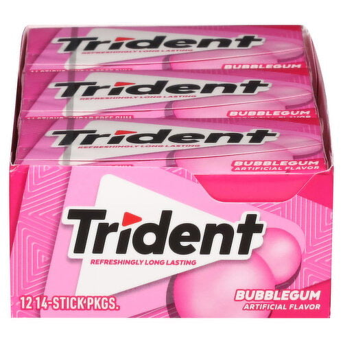 Trident Sugar Free Chewing Gum – 12 Packs × 14 Sticks (168 Sticks) | Multiple Flavors