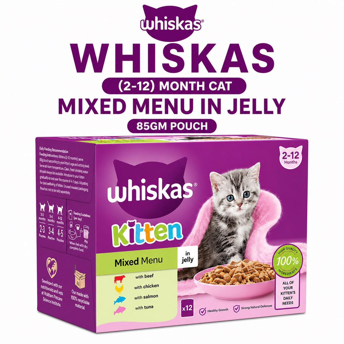 Whiskas Adult Mixed Menu in Jelly – 12 x 85g