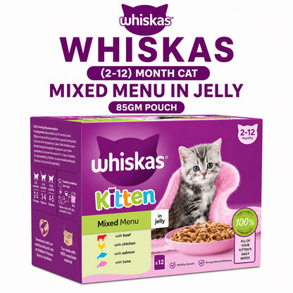 Whiskas Adult Mixed Menu in Jelly – 12 x 85g