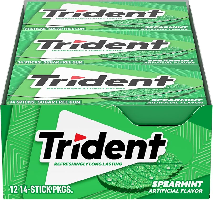 Trident Sugar Free Chewing Gum – 12 Packs × 14 Sticks (168 Sticks) | Multiple Flavors