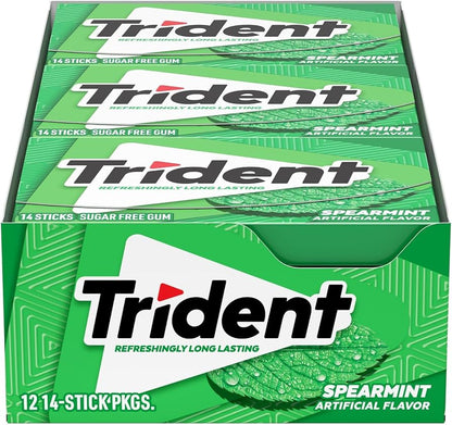 Trident Sugar Free Chewing Gum – 12 Packs × 14 Sticks (168 Sticks) | Multiple Flavors