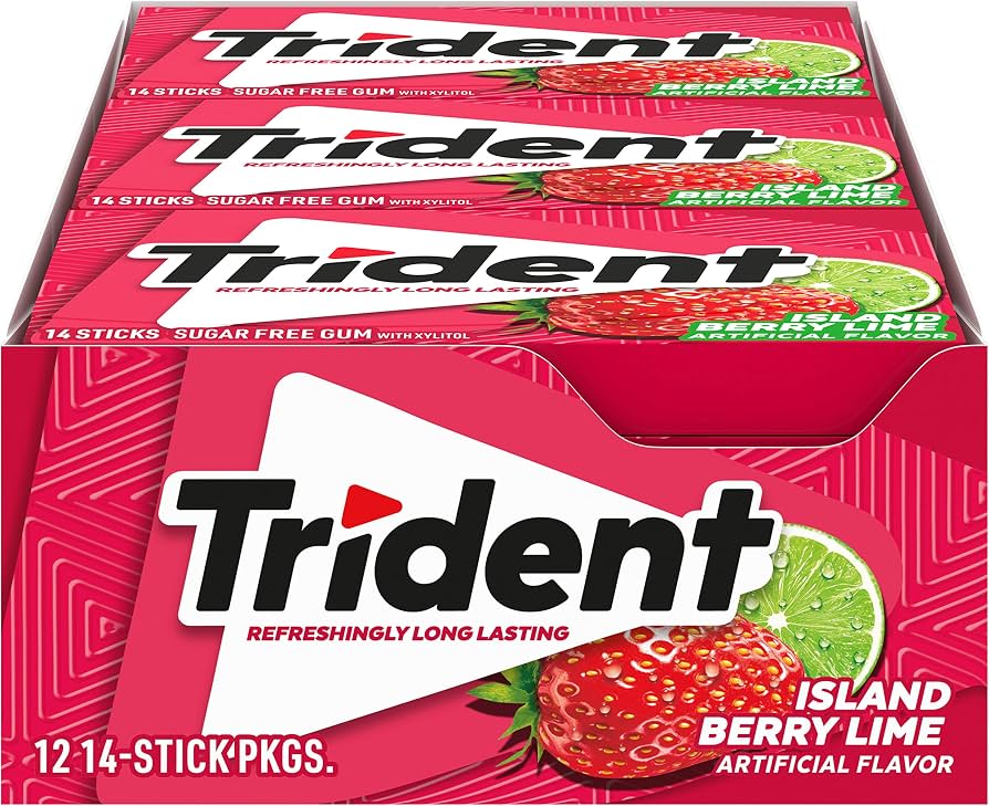 Trident Sugar Free Chewing Gum – 12 Packs × 14 Sticks (168 Sticks) | Multiple Flavors