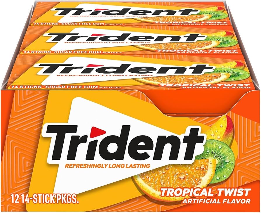 Trident Sugar Free Chewing Gum – 12 Packs × 14 Sticks (168 Sticks) | Multiple Flavors