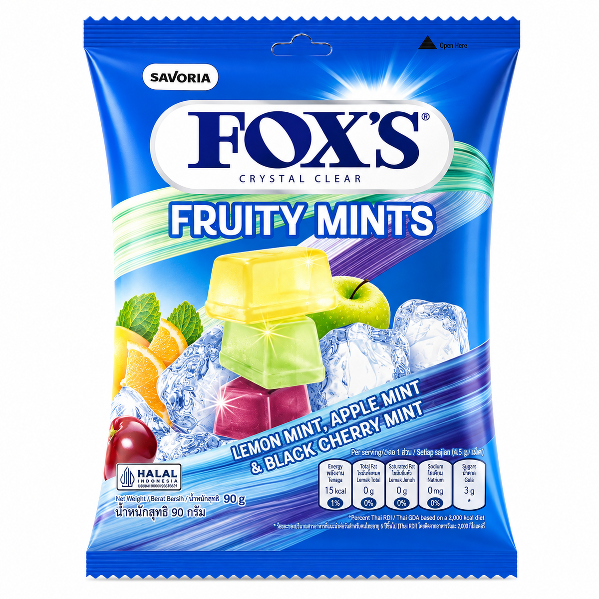 FOX’S Crystal Clear Fruity Mints Candy – 90g