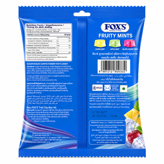 FOX’S Crystal Clear Fruity Mints Candy – 90g