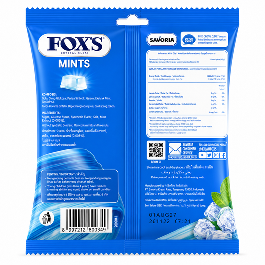 FOX’S Crystal Clear Mints Candy – 90g