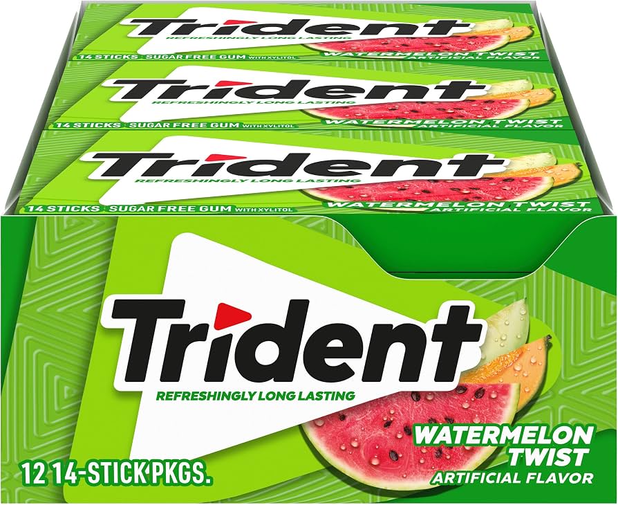 Trident Sugar Free Chewing Gum – 12 Packs × 14 Sticks (168 Sticks) | Multiple Flavors