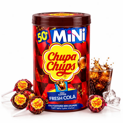 Chupa Chups Mini Lollipops 50pcs – Fresh Cola & Assorted Fruit Flavours