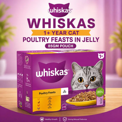 Whiskas Adult Poultry Feasts in Jelly – 12 x 85g