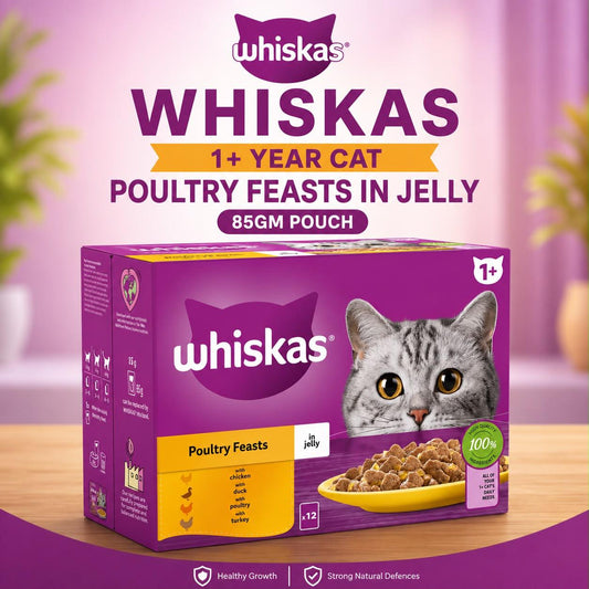 Whiskas Adult Poultry Feasts in Jelly – 12 x 85g