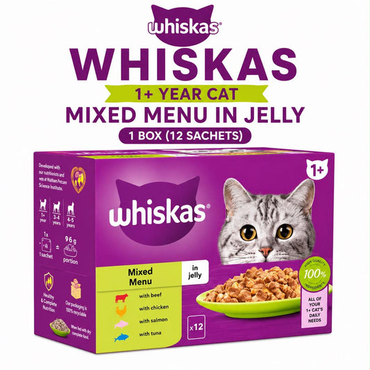 Whiskas Adult Mixed Menu in Jelly – 12 x 85g